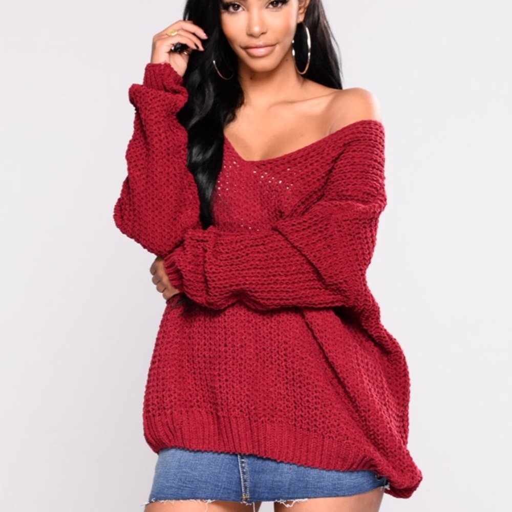 Deep wine colored sweater